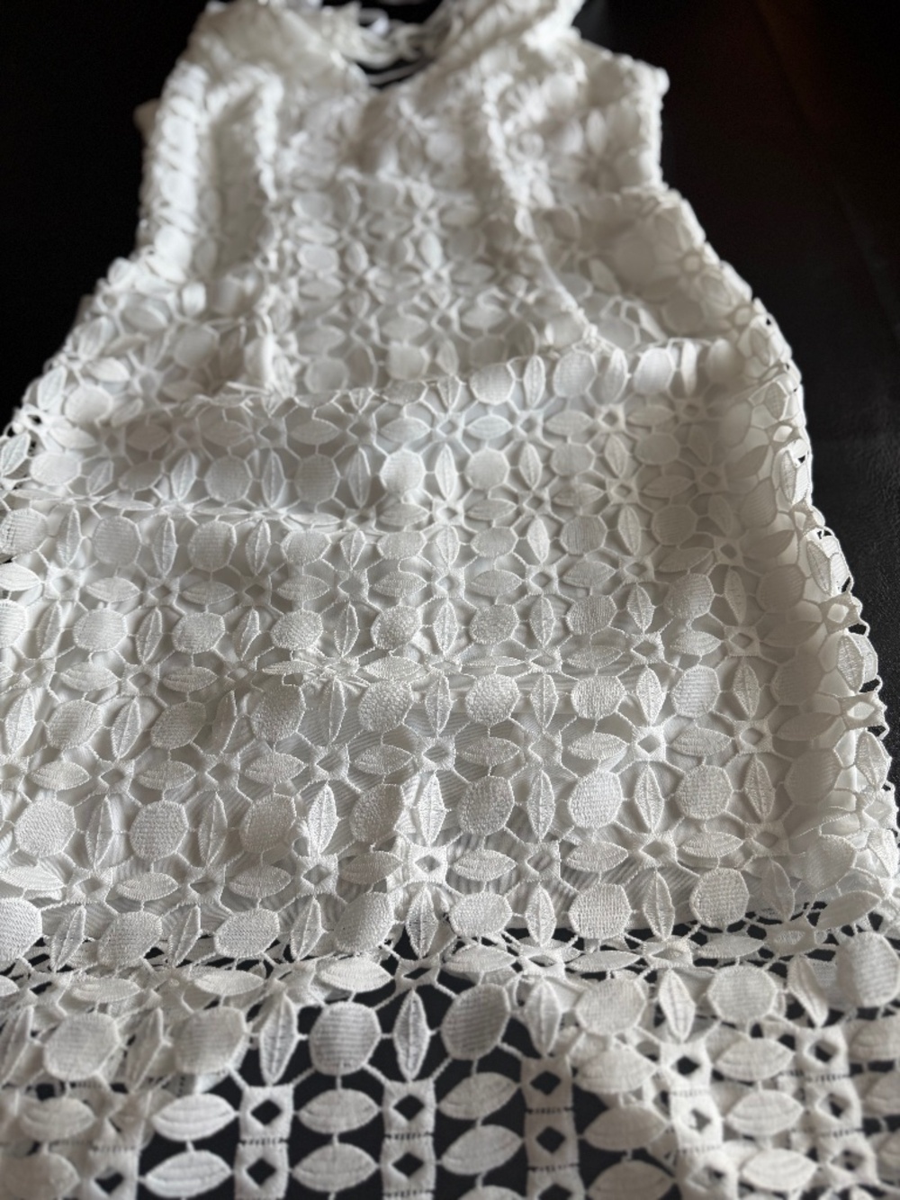Bisou Bisou Michele Bohbot White Criss Cross Back Detailed Dress Size 12